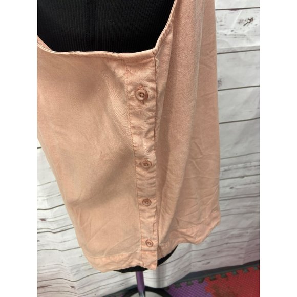 Side Stitch Size Medium Womens Hi Low Peach Sleeveless tank Top - Picture 4 of 7